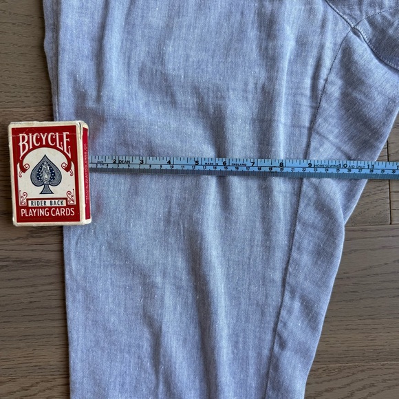 Mason’s Torino Style Linen Blend Casual Dress Trousers Light Blue EU 52 Italy - Picture 9 of 12